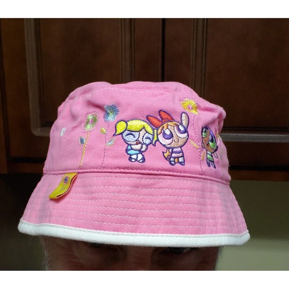 Vintage Official Cartoon Network POWERPUFF Girls Pink Bucket Hat 2000